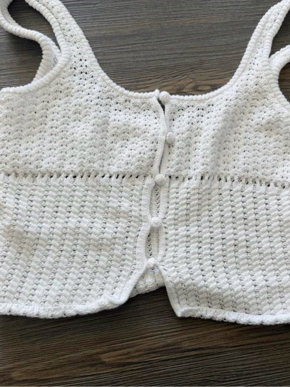 Pacsun White Crochet Knit Crop Top - M